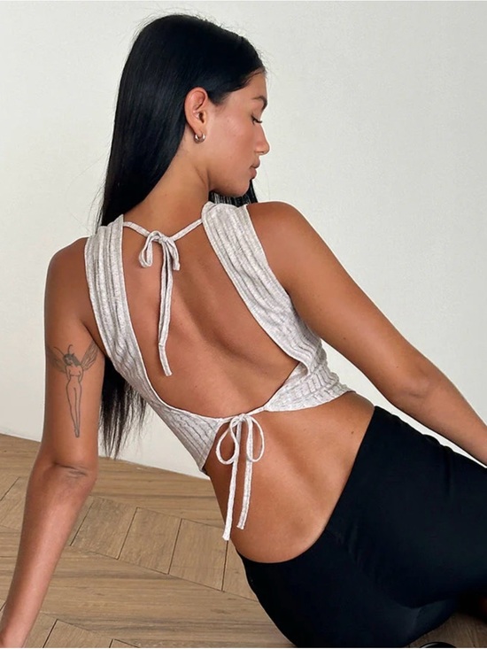 Motel Rocks Tops - MOTEL Rocks Tyla Top in Oatmilk